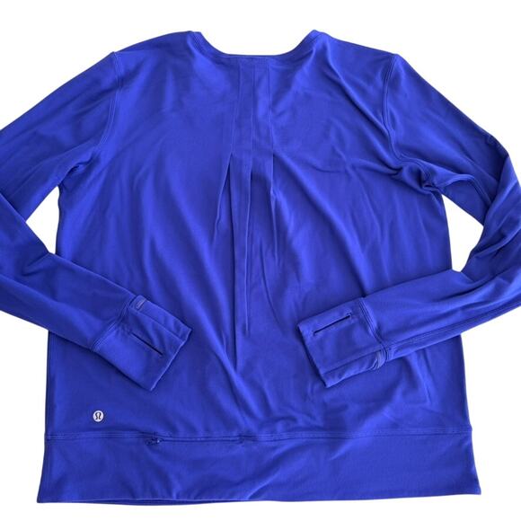 Lululemon Rush Hour Long Sleeve Sapphire Blue Size 12 Rulu Long Sleeve Top - Picture 5 of 8
